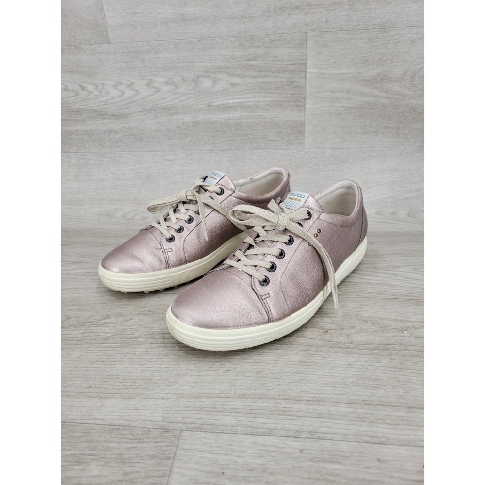 ECCO Soft 7 Sneakers Shoes Womens Size 9 US 40 EU Metallic Purple Leather